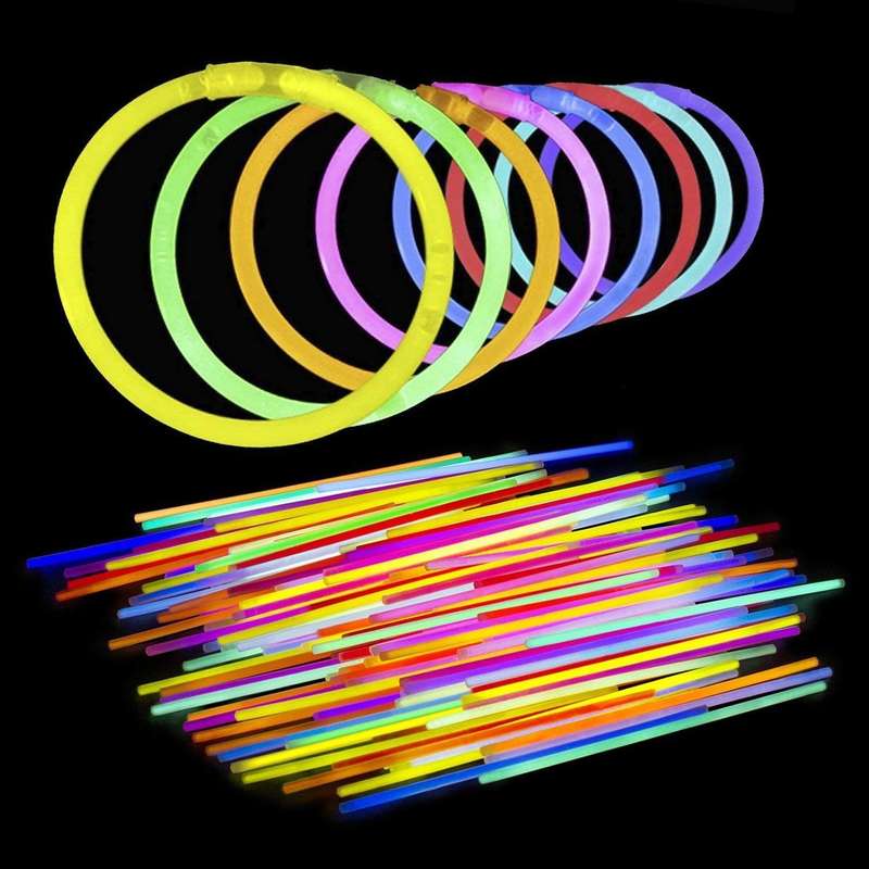100 Pieces Premium Glow Sticks Bracelets Neon Light