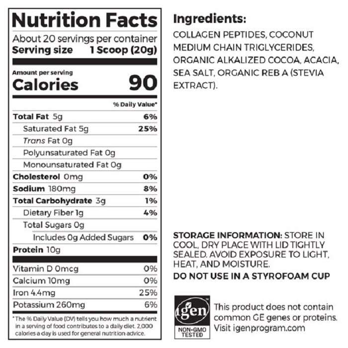 Keto Grass Fed Hydrolyzed Collagen Protein Powder With MCT Oil -Chocolate