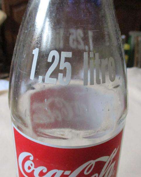 OLD S.A. 1,25 LITRE COCA-COLA GLASS BOTTLE