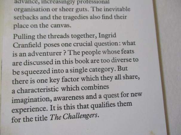 THE CHALLENGERS - BRITISH AND COMMONWEALTH ADVENTURE SINCE 1945 - INGRID CRANFIELD