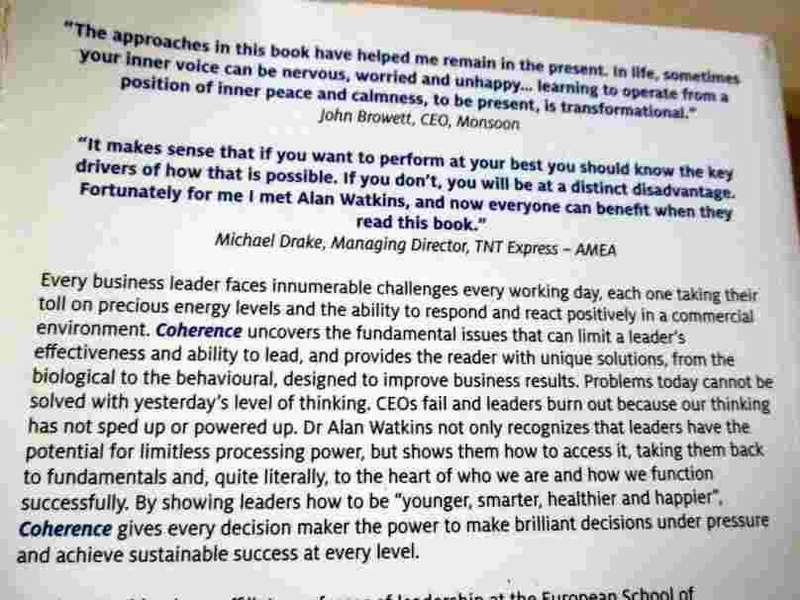 COHERENCE - THE SECRET SCIENCE OF BRILLIAN LEADERSHIP - DR ALAN WATKINS ( signed )