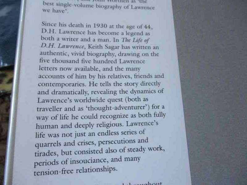 THE LIFE OF DH LAWRENCE, AN ILLUSTRATED BIOGRAPHY - KEITH SAGAR