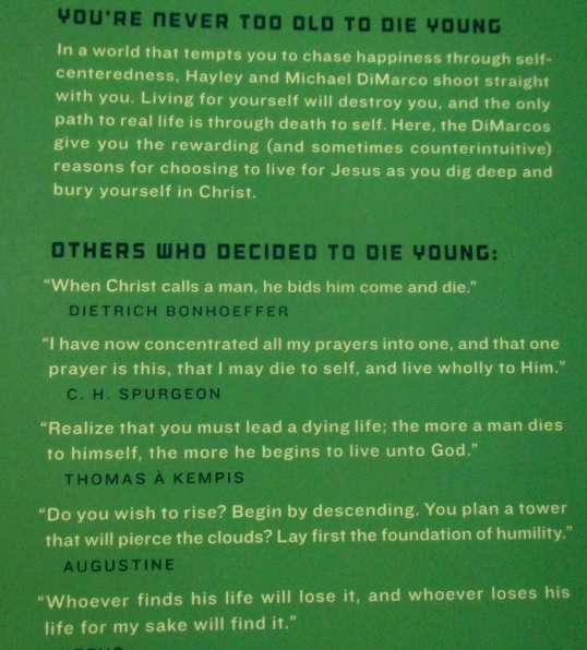 DIE YOUNG - BURYING YOUR SELF IN CHRIST - HAYLEY DIMARCO & MICHAEL DIMARCO