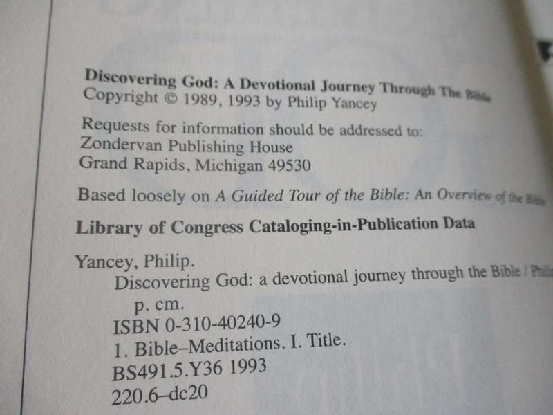 DISCOVERING GOD - A DEVOTIONAL JOURNEY THROUGH THE BIBLE - PHILIP YANCEY