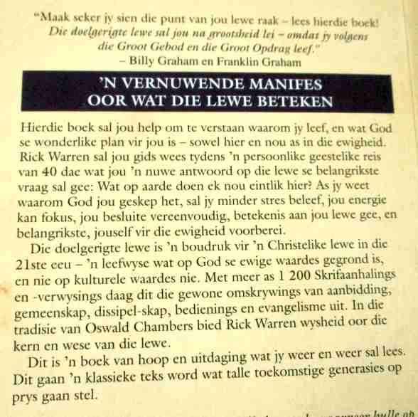 DIE DOELGERIGTE LEWE - WAT OP AARDE DOEN EK NOU EINTLIK HIER - RICK WARREN