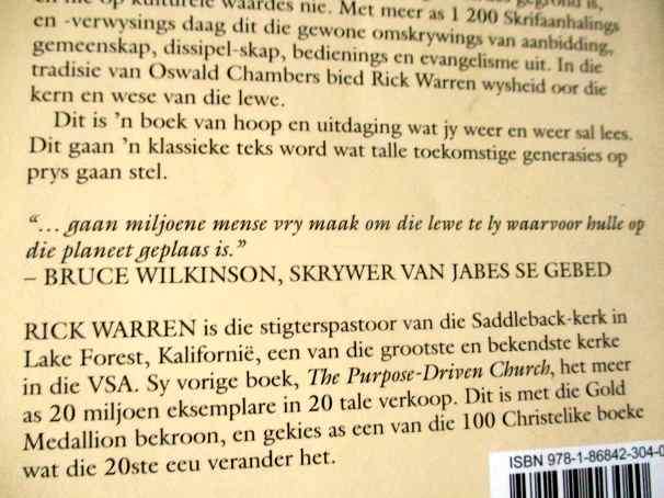 DIE DOELGERIGTE LEWE - WAT OP AARDE DOEN EK NOU EINTLIK HIER - RICK WARREN