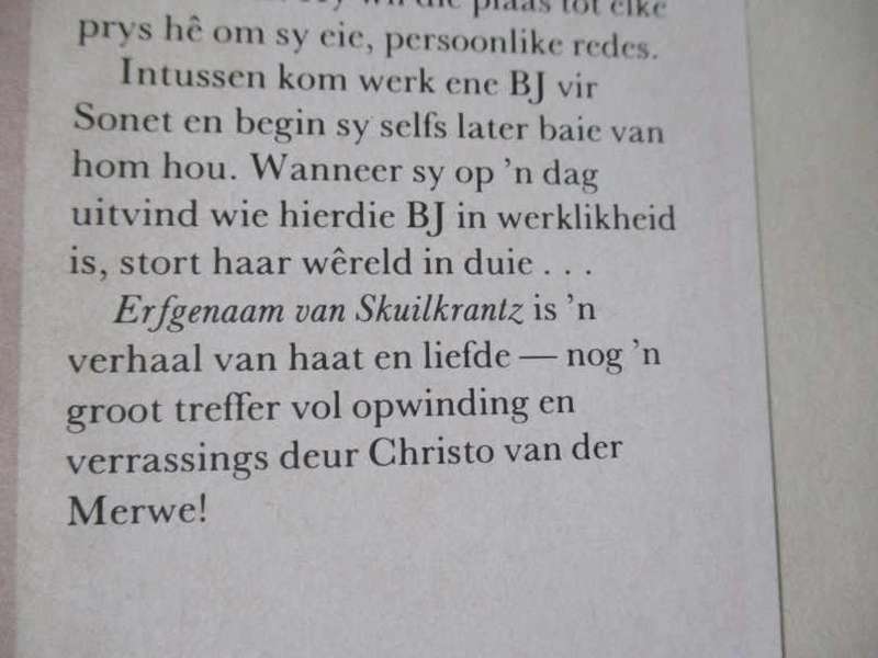 ERFGENAAM VAN SKUILKRANTZ - CHRISTO VAN DER MERWE