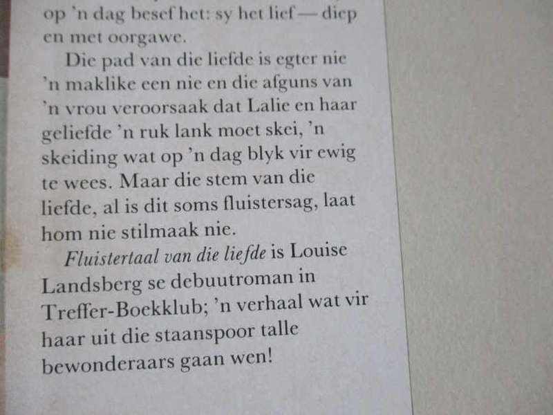 FLUISTERTAAL VAN DIE LIEFDE - LOUISE LANDSBERG