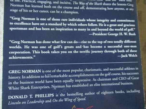 THE WAY OF THE SHARK - LESSONS ON GOLF, BUSINESS, AND LIFE - GREG NORMAN