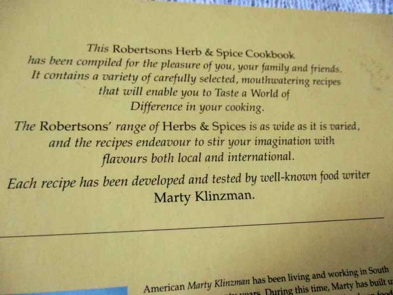 THE SOUTH AFRICAN HERB & SPICE COOKBOOK - MARTY KLINZMAN