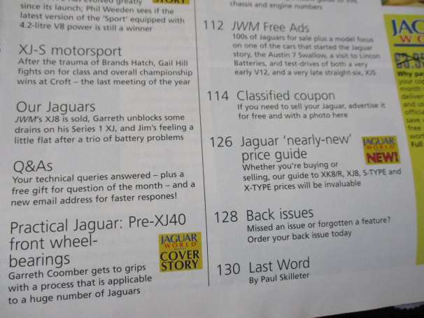 JAGUAR WORLD MONTHLY MAGAZINE NOVEMBER 2005
