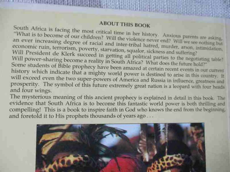 THE LEOPARD KINGDOM OF DANIEL 7:6 - SOUTH AFRICA'S FUTURE IN BIBLE PROPHECY - R HIGGINS