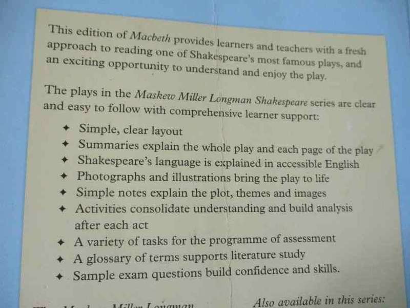 MACBETH - WILLIAM SHAKESPEARE - PLAY AND STUDY NOTES - MASKEW MILLER LONGMAN