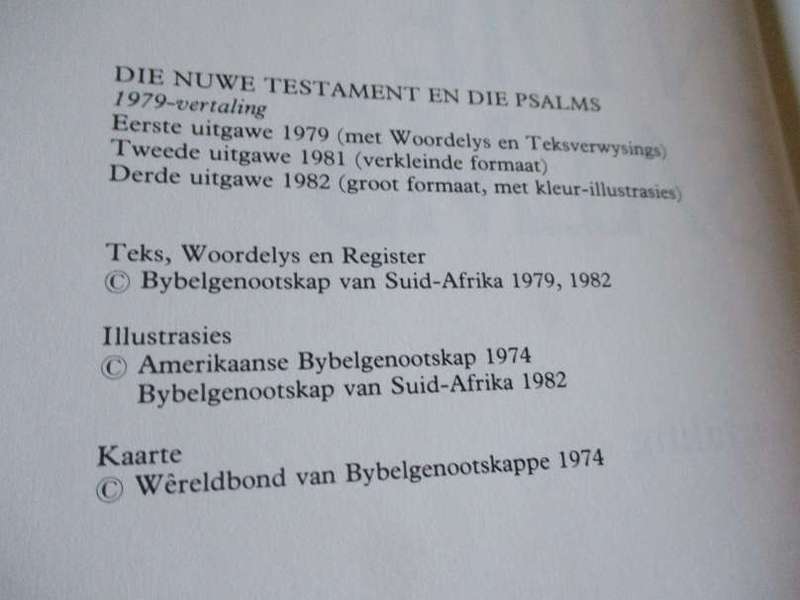 NUWE  TESTAMENT EN PSALMS - 1979 VERTALING
