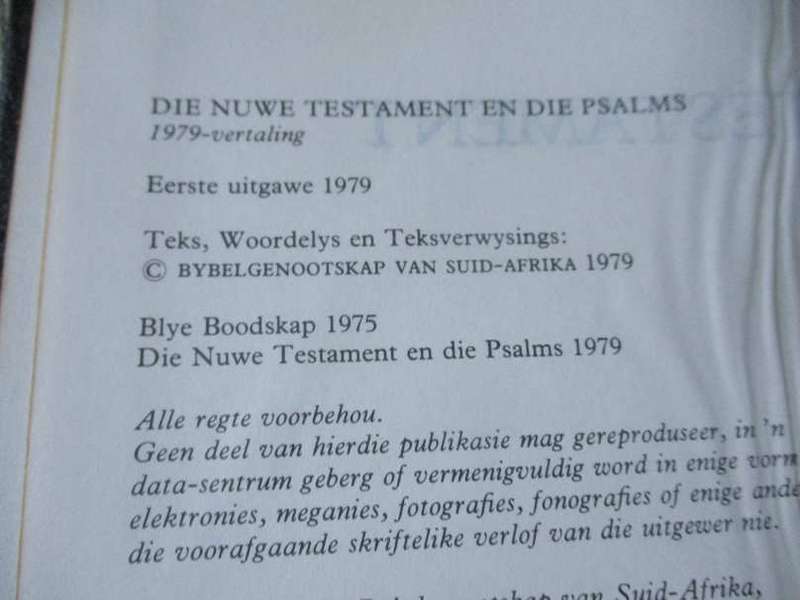 DIE NUWE TESTAMENT & PSALMS
