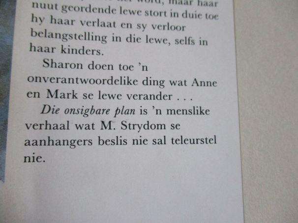 DIE ONSIGBARE PLAN - M STRYDOM