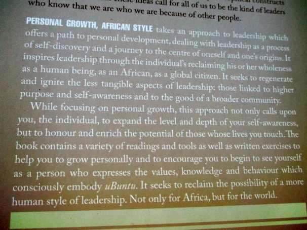 PERSONAL GROWTH - AFRICAN STYLE - BARBARA NUSSBAUM, SUDHANSHU PALSUL, VELAPHI MKHIZE ( signed )