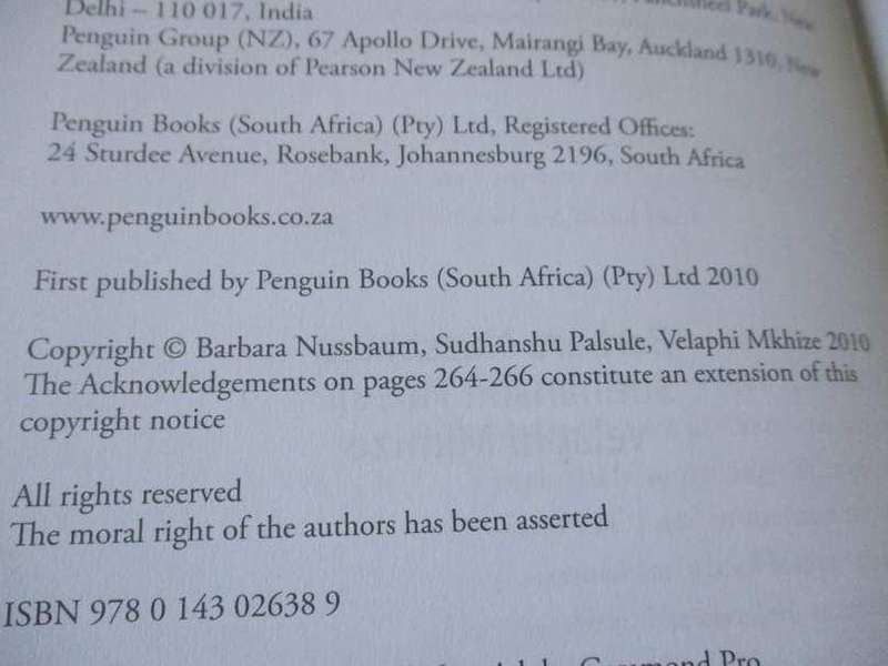 PERSONAL GROWTH - AFRICAN STYLE - BARBARA NUSSBAUM, SUDHANSHU PALSUL, VELAPHI MKHIZE ( signed )