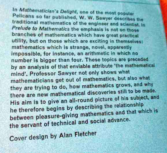 PRELUDE TO MATHEMATICS - W.W SAWYER