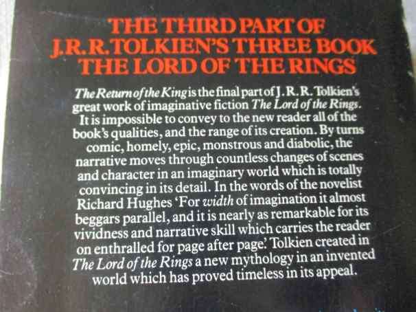 THE RETURN OF THE KING - LORD OF THE RINGS - J.R.R. TOLKIEN