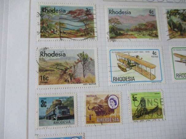 SHEET WITH 14 RHODESIA STAMPS