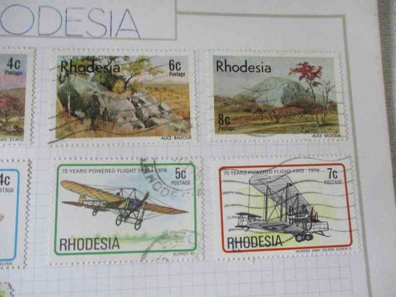SHEET WITH 14 RHODESIA STAMPS