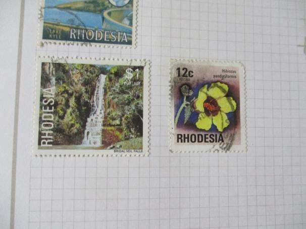 SHEET WITH 14 RHODESIA STAMPS