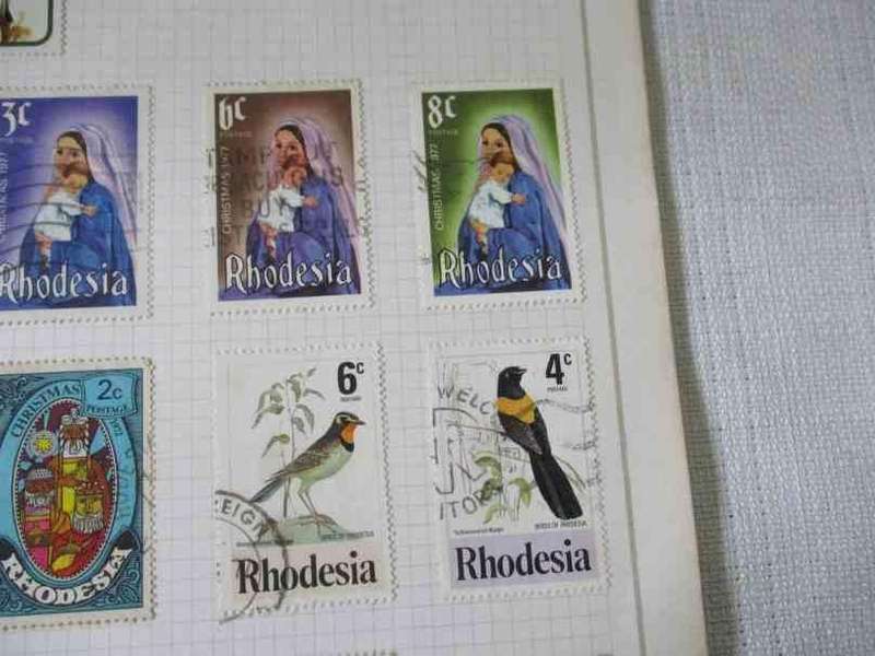 SHEET WITH 19 RHODESIA STAMPS