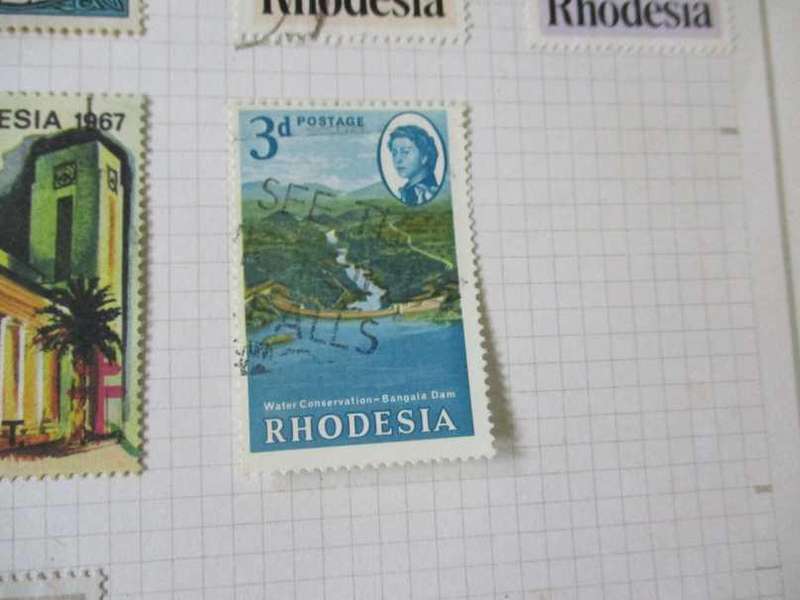 SHEET WITH 19 RHODESIA STAMPS