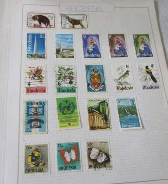 SHEET WITH 19 RHODESIA STAMPS