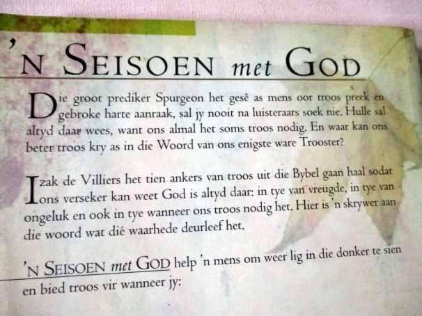 n' SEISOEN MET GOD - 10 ANKERS VAN TROOS IN ONWEERSTYE - IZAK DE VILLIERS