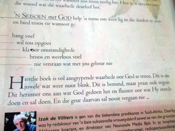 n' SEISOEN MET GOD - 10 ANKERS VAN TROOS IN ONWEERSTYE - IZAK DE VILLIERS