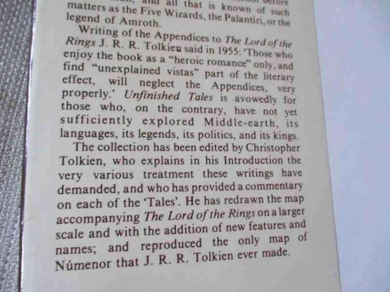 TOLKIEN UNFINISHED TALES OF NUMENOR AND MIDDLE-EARTH - J.R.R. TOLKIEN ( FIRST EDITION 1980 HARDCOVER