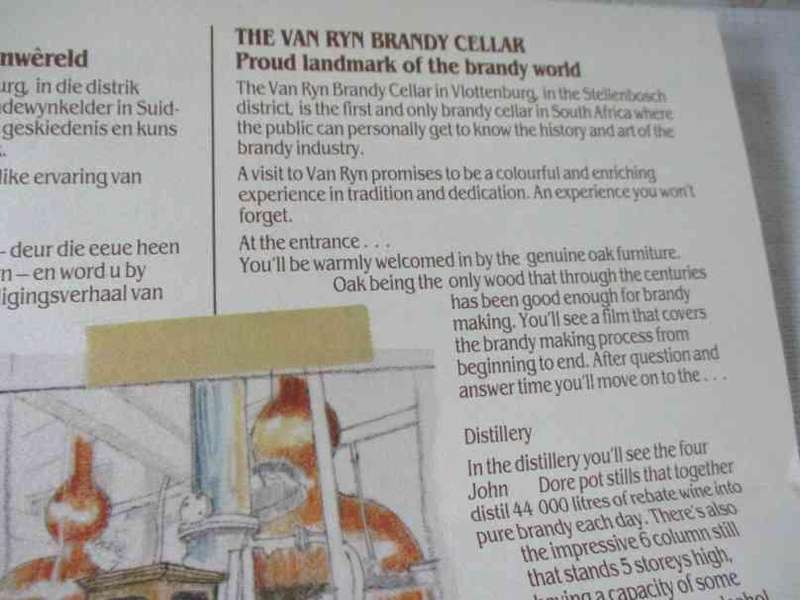 VINTAGE - VAN RYN BRANDY CELLAR BROCHURE BOOKLET