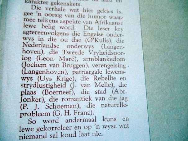 AFRIKAANSE HUMORVERHALE - VERSAMEL DEUR F.E.F. MALHERBE