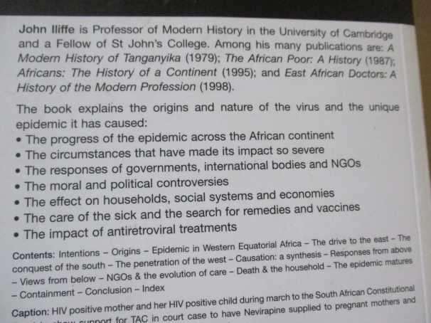 THE AFRICAN AIDS EPIDEMIC - A HISTORY - JOHN ILIFFE