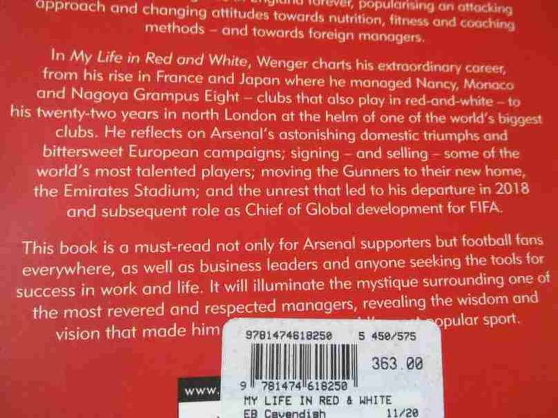 ARSENE WENGER - MY LIFE IN RED AND WHITE - MY AUTOBIOGRAPHY