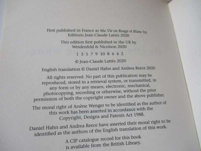 ARSENE WENGER - MY LIFE IN RED AND WHITE - MY AUTOBIOGRAPHY