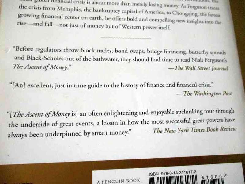 THE ASCENT OF MONEY - A FINANCIAL HISTORY OF THE WORLD - NIALL FERGUSON