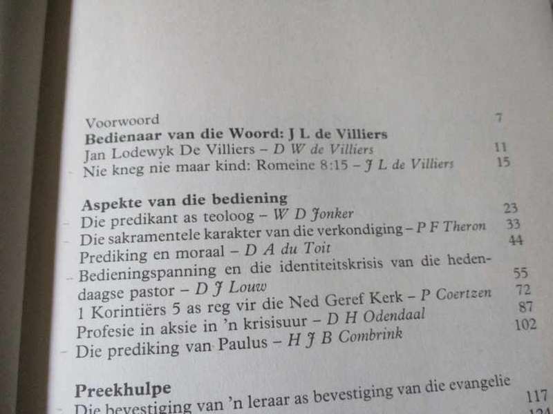 BEDIENING EN BEDIENAAR - N' HULDIGINGSBUNDEL OPGEDRA AAN PROF J.L. DE VILLIERS - H.J.B. COMBRINK, ..