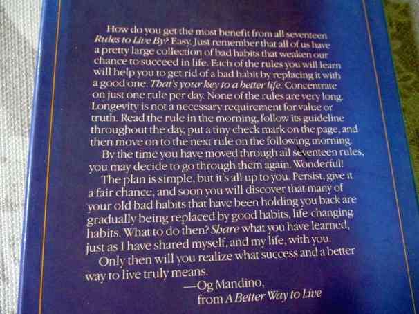 A BETTER WAY TO LIVE - OG MANDINO