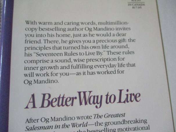 A BETTER WAY TO LIVE - OG MANDINO