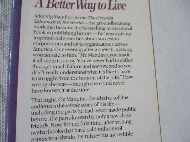 A BETTER WAY TO LIVE - OG MANDINO