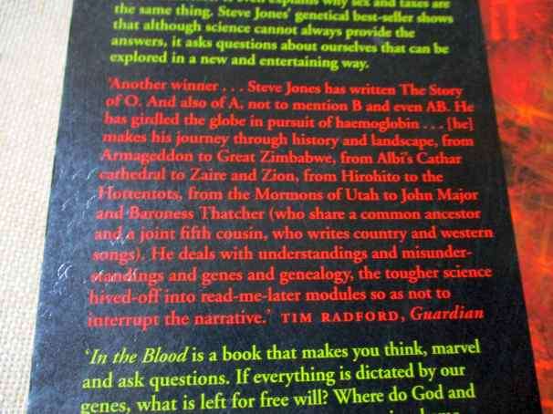 IN THE BLOOD - GOD,  GENES, AND DESTINY - STEVE JONES