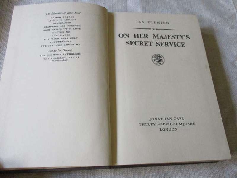 ON HER MAJESTY'S SECRET SERVICE - IAN FLEMING ( THIRD IMPRESSION 1963 ) hardcover