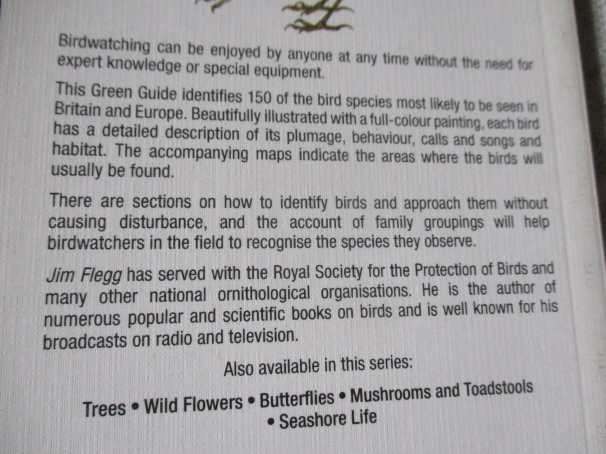 BIRDS OF BRITAIN AND EUROPE - JIM FLEGG - GREEN GUIDE