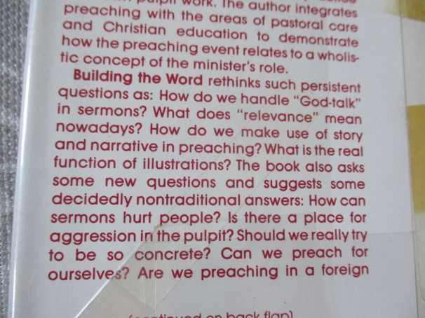 BUILDING THE WORD - THE DYNAMICS OF COMMUNICATION AND PREACHING - J RANDALL NICHOLS