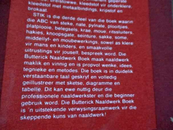 DIE BUTTERICK NAALDWERK BOEK - GEREED, KNIP, STIK
