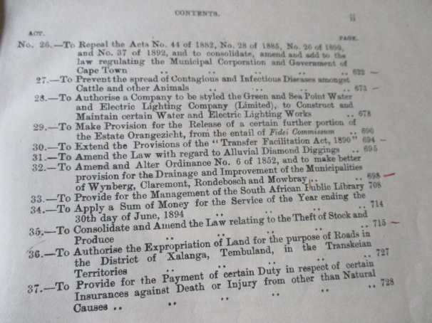 CAPE OF GOOD HOPE ACTS OF PARLIAMENT SESSION 1893 - FIFTH SESSION OF THE EIGHT PARLIAMENT