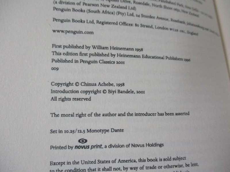 THINGS FALL APART - CHINUA ACHEBE